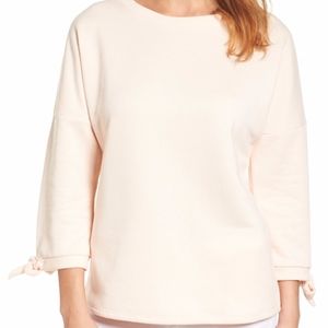 Caslon Tie Sleeve Sweatshirt Top Blouse Size Small